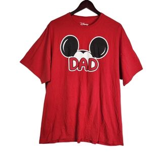 Disney Mickey Mouse DAD T-Shirt Men's XXL Red Official Disney Father's Day Gift